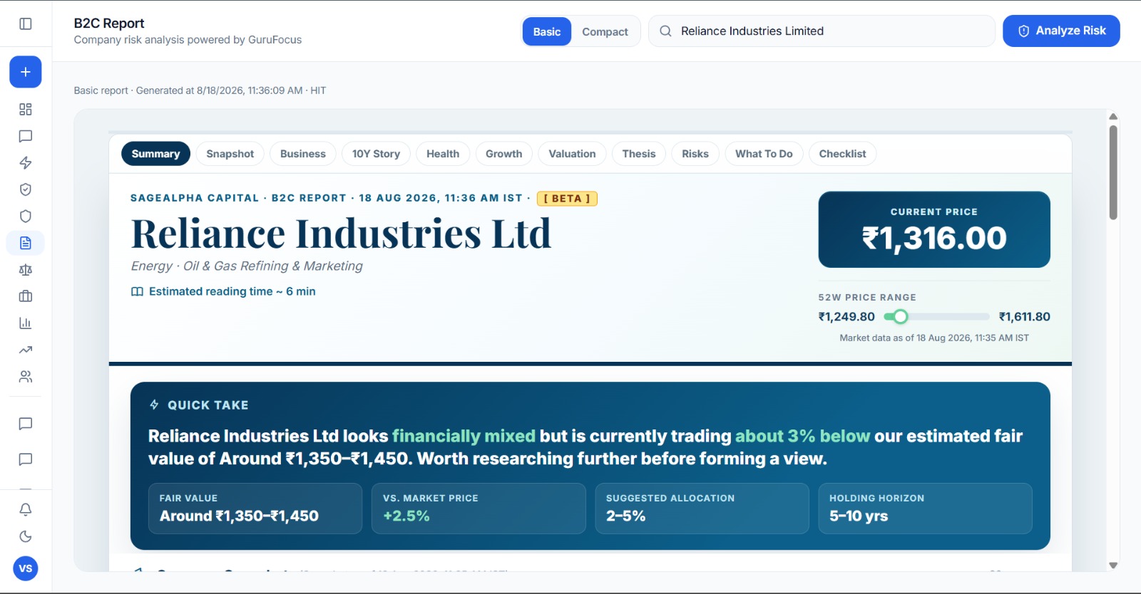 TruInsight Big picture report view